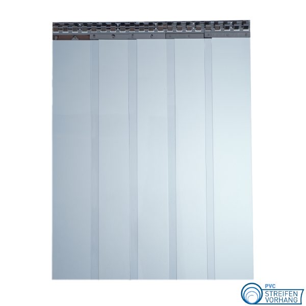 PVC Streifenvorhang blau transparent