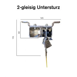 Schiebevorrichtung PVC Streifenvorhang 2-gleisig für UNTER-Sturz