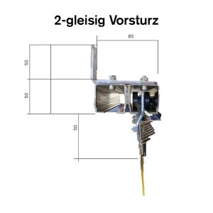 Schiebevorrichtung PVC Streifenvorhang 2-gleisig für VOR-Sturz