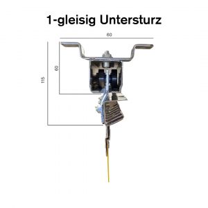 Schiebevorrichtung PVC Streifenvorhang 1-gleisig für UNTER-Sturz