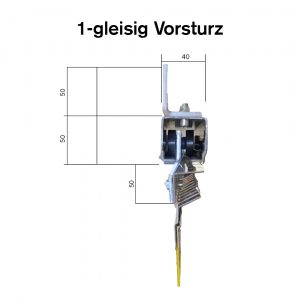 Schiebevorrichtung PVC Streifenvorhang 1-gleisig für VOR-Sturz